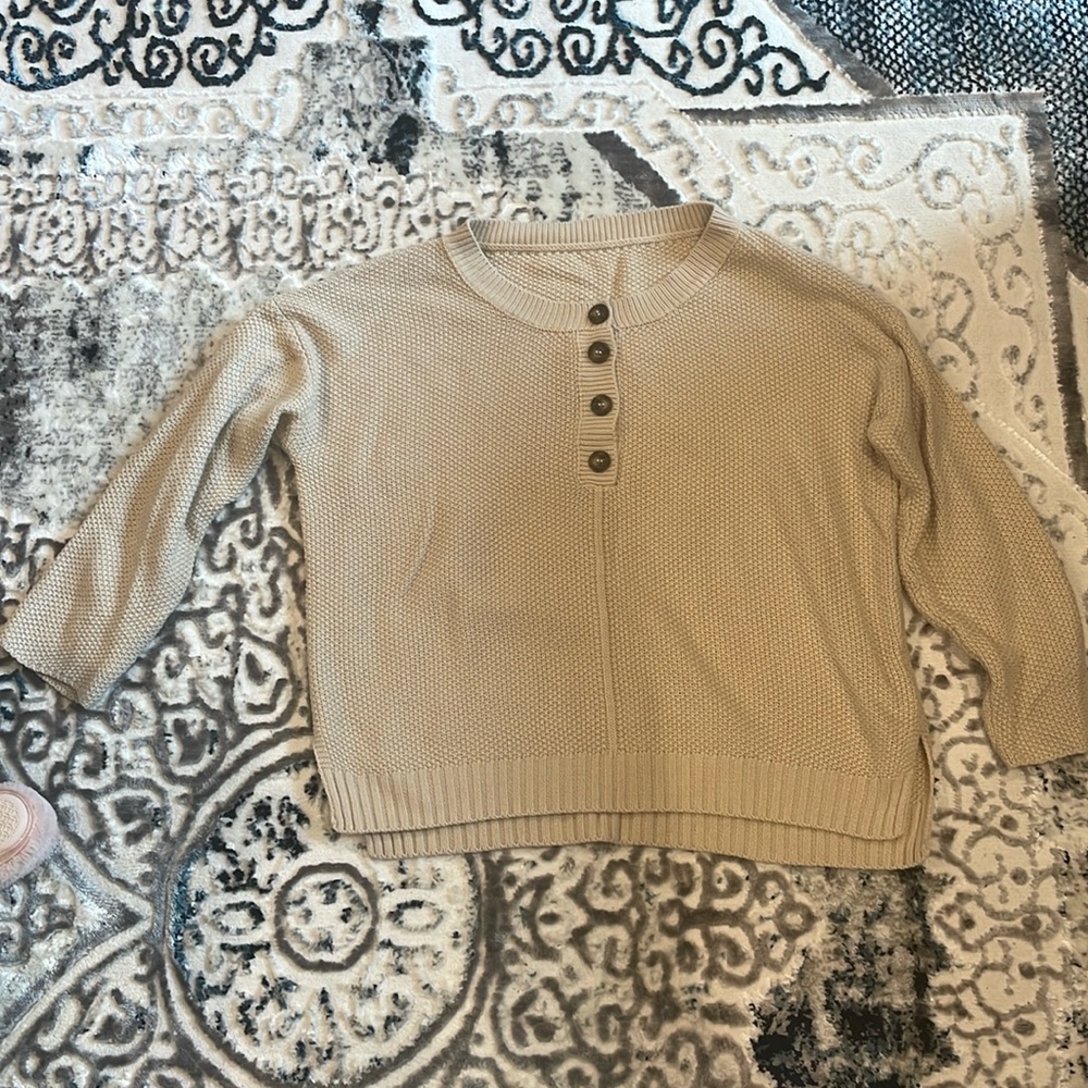 SHEIN Beige button sweater